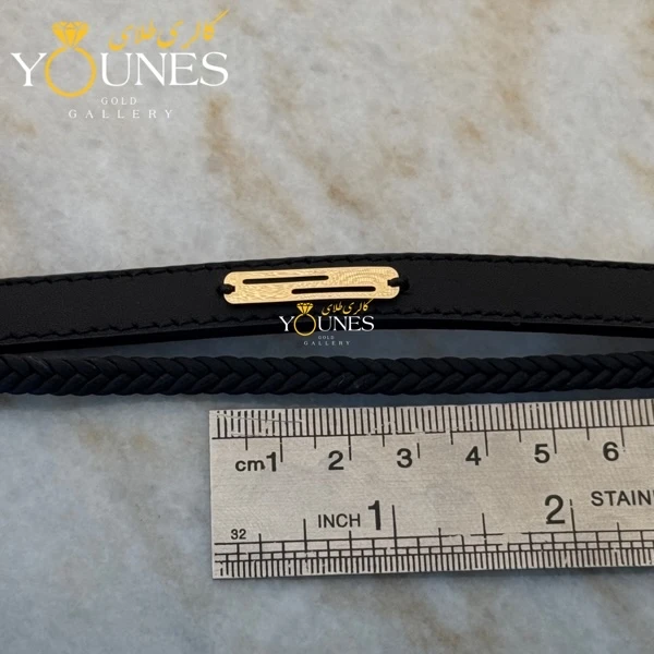 دستبند طلا چرم مردانه L112